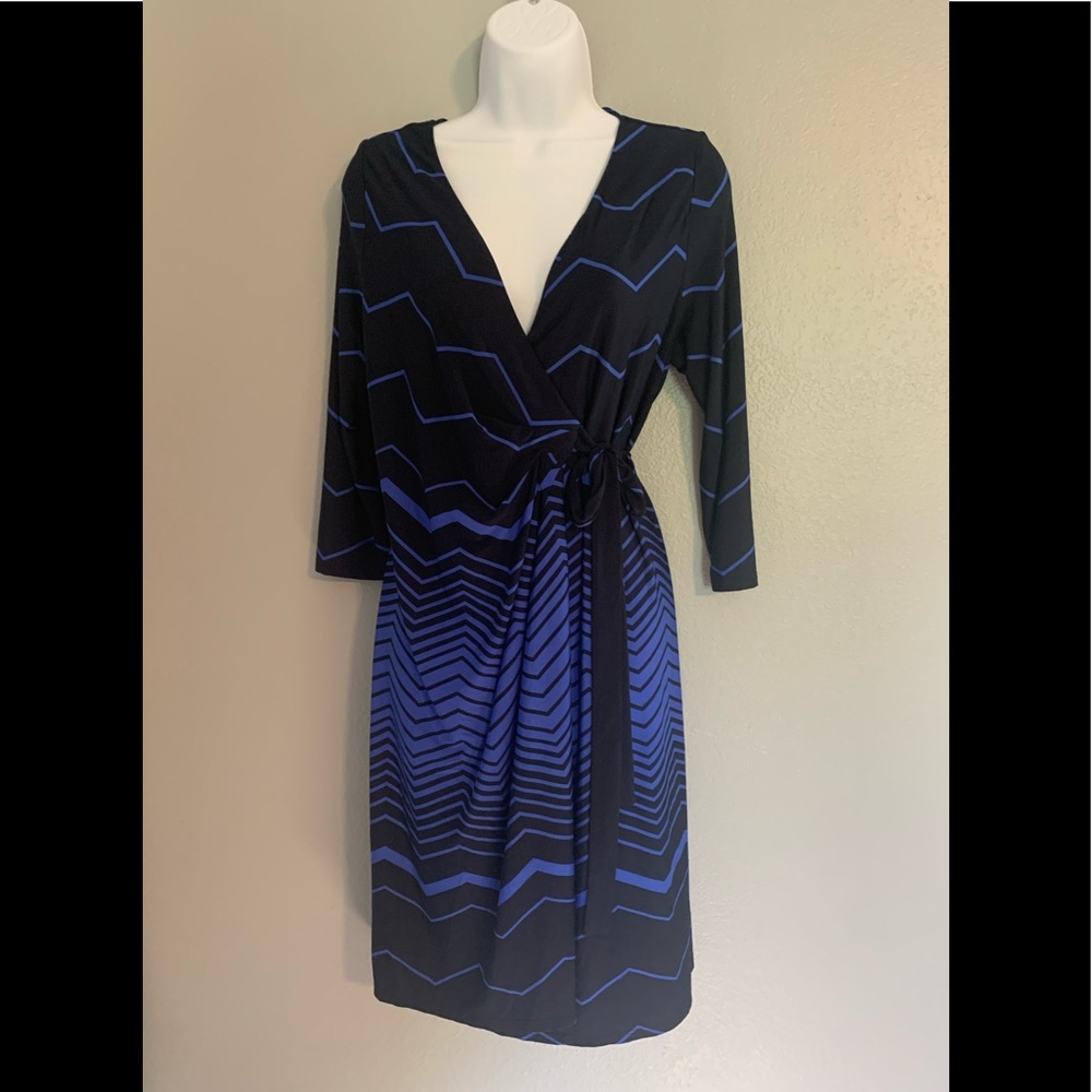 Navy Blue Wrap Dress